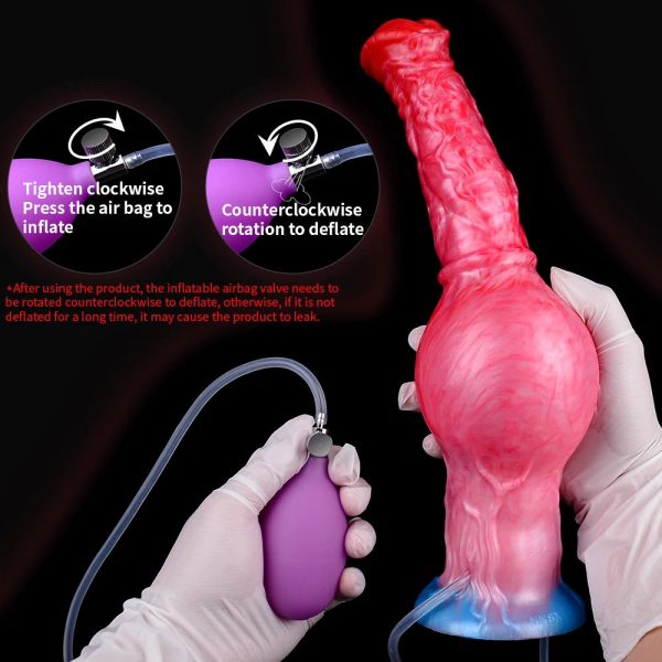 Silicone Squirting Inflatable Ejaculation Dildo Suction Cup - Image 5