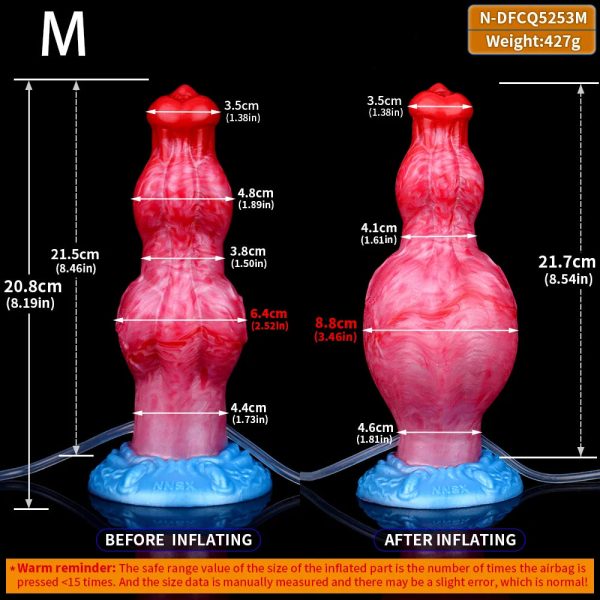 2 Sizes Silicone Squirting Inflatable Simulation Ejaculation Dildo with Suction Cup - Image 6