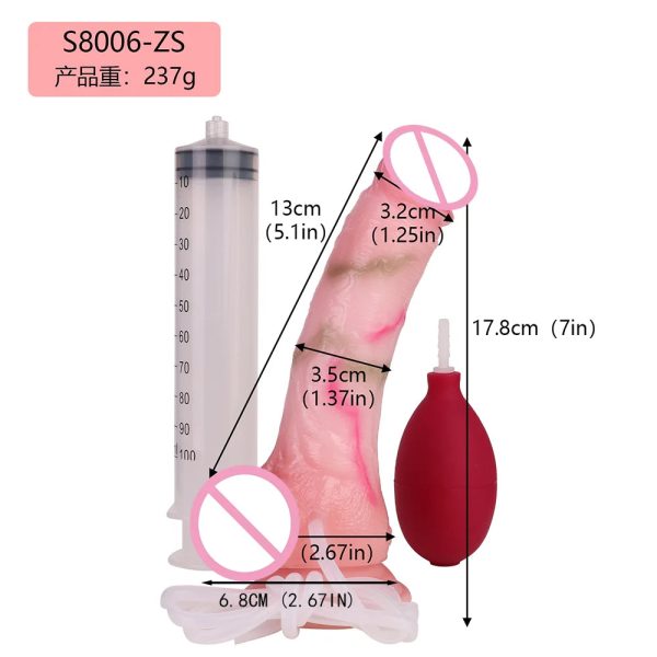 7 Inch Silicone Ejaculation Anal Dildo Vagina Stimulate with Suction Cup - Image 6