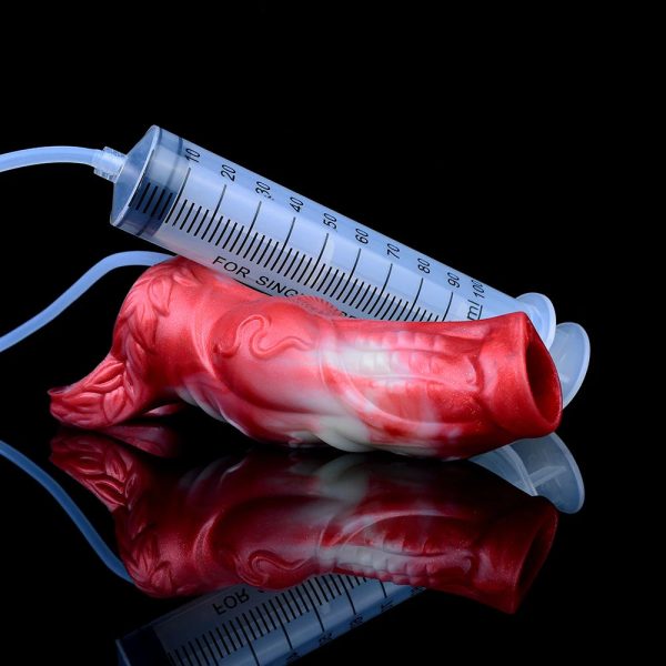Fantasy Monster Penis Sleeve Soft Silicone Sex Toys Sheath  Hollow Water Spray Dildo - Image 4