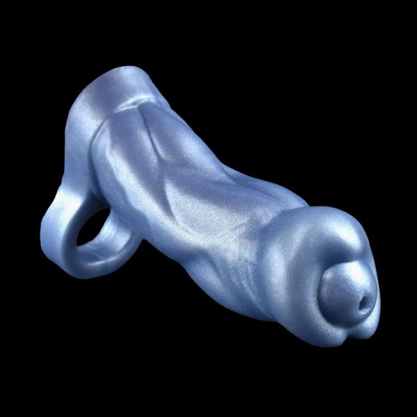 Silicone Hollow Penis Sleeve Enlargement Extender Delay Ejaculation Cock - Image 2