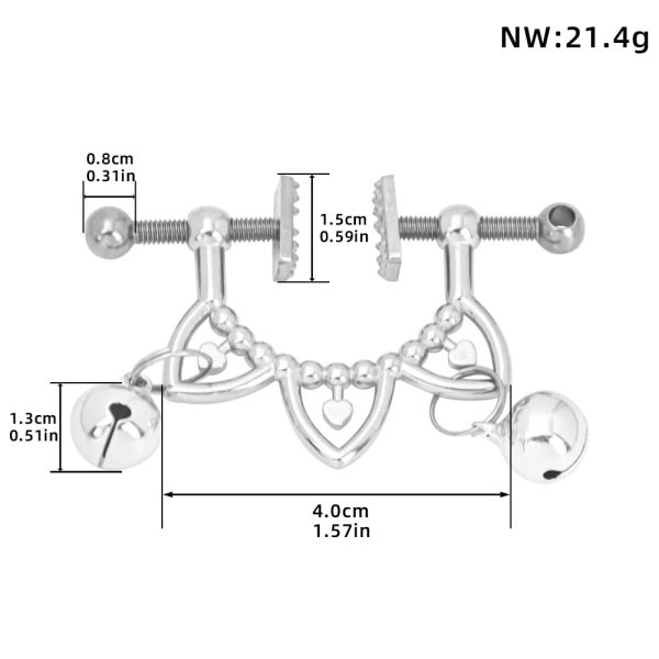 Semi-covered Nipple Clips Stainless Steel Adjustable Non Piercing - Image 6