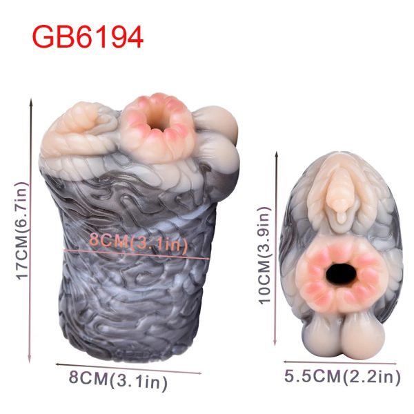 Animal Zebra Masturbation Cup Dual Channel Silicone Masturbator Realistic Vaginal - Image 12