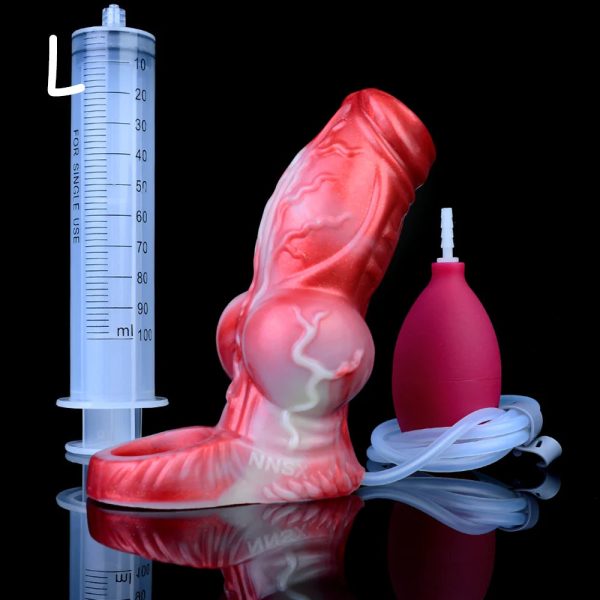 Silicone Hollow Water Spray Penis Sleeve  Reusable Penis Enlarger Rings Delay Ejaculation - Image 10