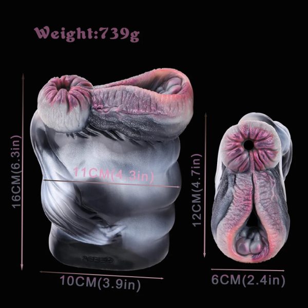 Soft Silicone Dual Channel Masturbation Cup Simulate Real Vagina Masturbator Penis - Image 6