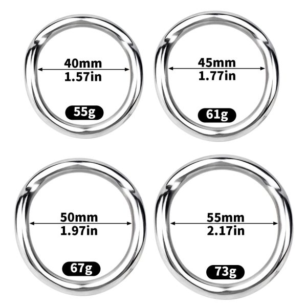 Stainless Steel Male Metal Cock Chastity with 3 Sizes Ring Invisible Lock - Image 6