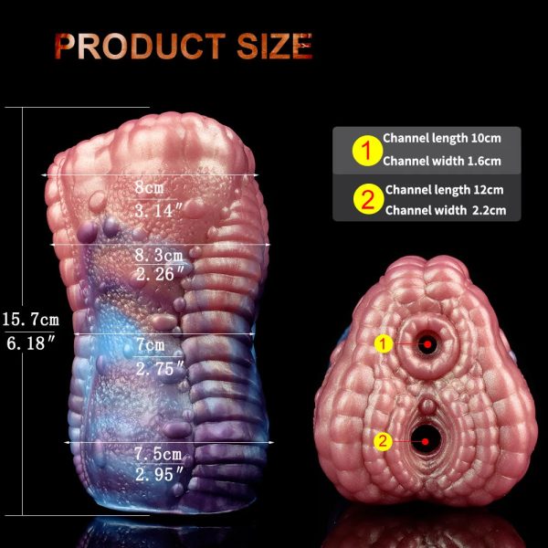 Male Dual Channel Masturbation Cup Soft Silicone Sex Toys - Image 6