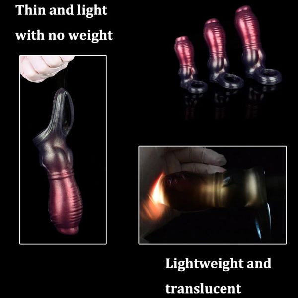 Soft Silicone Penis Enlargement Holster Wearable Male Masturbator - Image 3