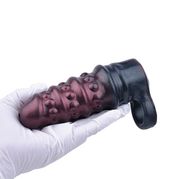Black Penis Sleeve Soft Silicone Reusable - Image 4