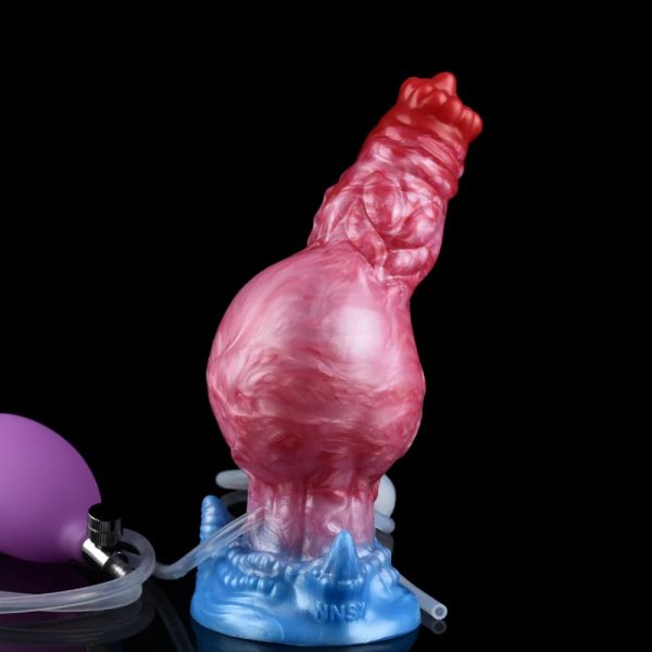 Squirting Inflatable Fantasy Dildo Soft Liquid Silicone Dildo with Suction Cup - Image 3