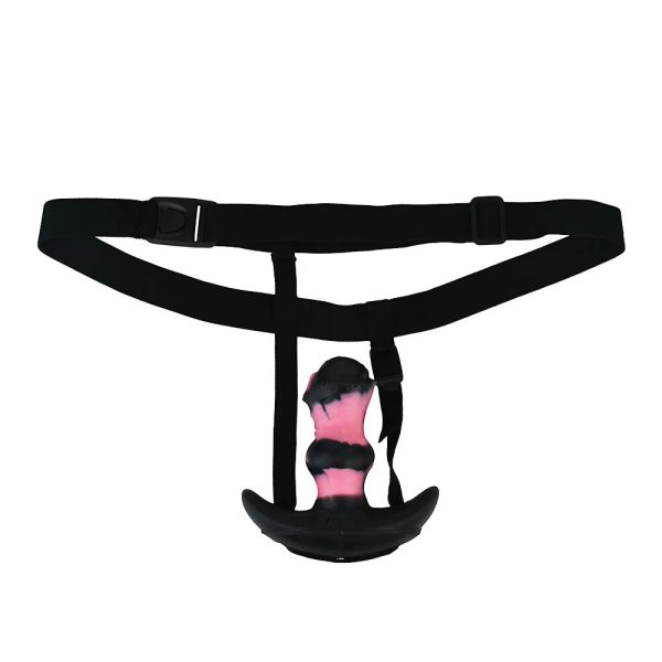 Three Sizes of Liquid Silicone Anal Plugs with Tail and Vibrator Wearable - Image 11