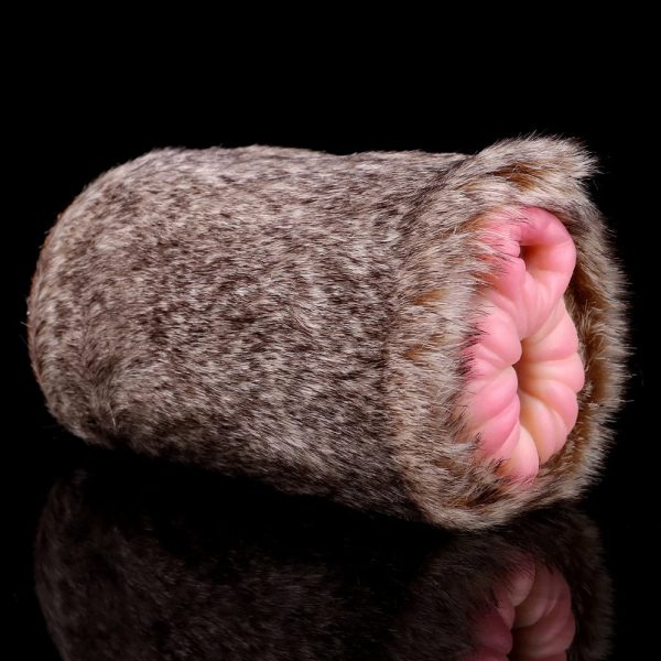 Silicone Male Masturbator Sex Toys with Animal Fur Pocket Pussy - Image 2