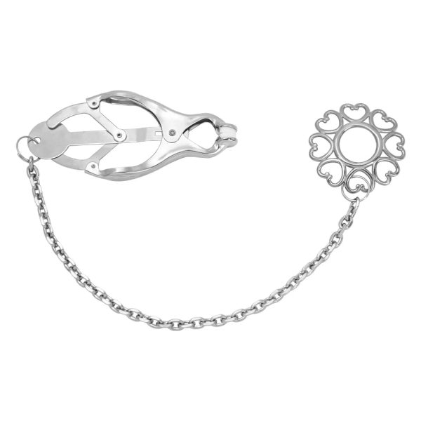 Stainless Steel Feminine Chest Chain Enhanced by Two Playful Butterfly Clips - Image 2