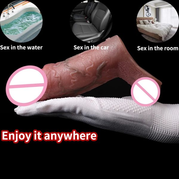 Fake Penis Sleeve Extender For Men Enlargement Cock Delay - Image 5
