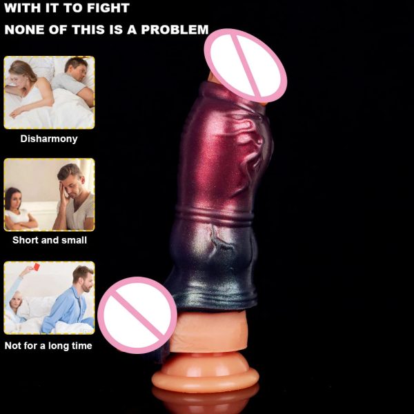 Soft Silicone Penis Enlargement Holster Wearable Male Masturbator - Image 5