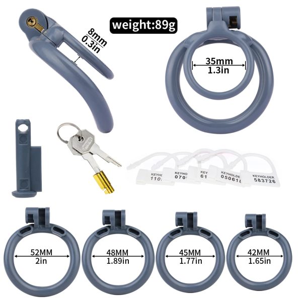 Lock Chastity Cage with 4 Active Rings Keys Penis Exercise and Abstinence - Image 8