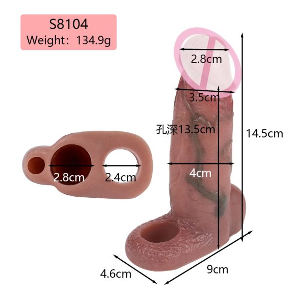 Fake Penis Sleeve Extender For Men Enlargement Cock Delay - Image 11