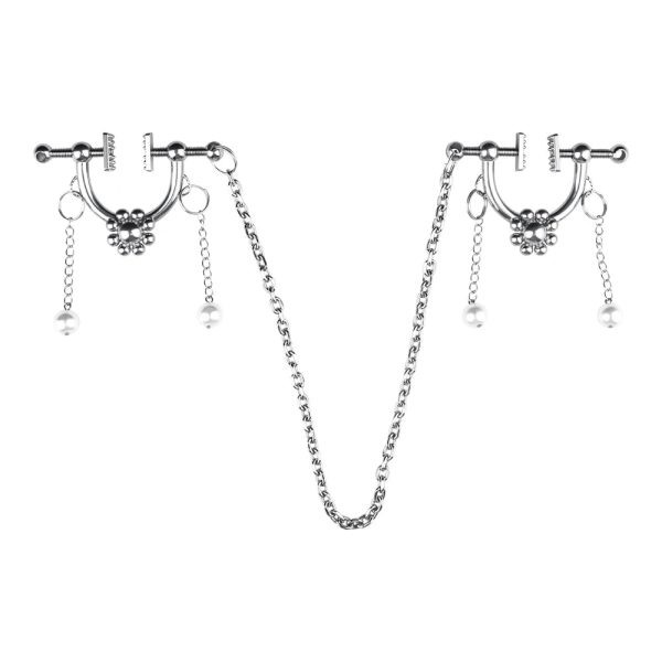 Flower Nipple Chain Stainless Steel Nipple Clip Noose Non Piercing Jewelry - Image 2