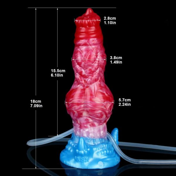Squirting Inflatable Fantasy Dildo Soft Liquid Silicone Dildo with Suction Cup - Image 6