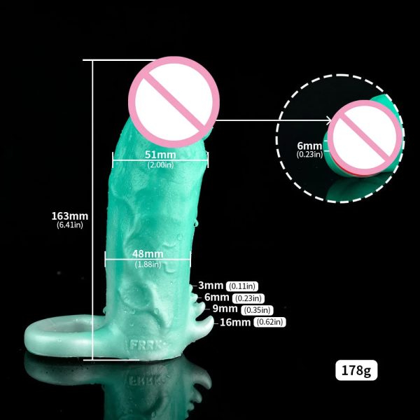 with Cock Ring Penis Extender Male Sex Toy Reusable Penis Sleeve Ultra-Soft Penis - Image 6
