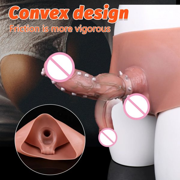 Soft Liquid Silicone Wearable Penis Sleeve  with Silicone Briefs Sex Toys for Men - Image 2