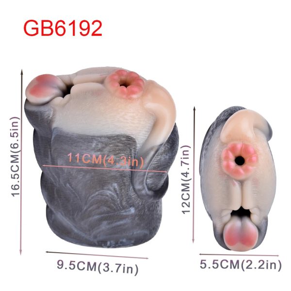 Animal Zebra Masturbation Cup Dual Channel Silicone Masturbator Realistic Vaginal - Image 10