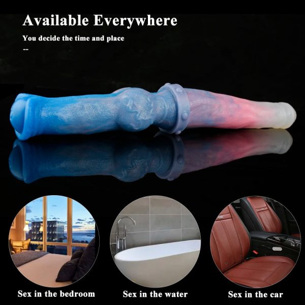 Super Long 40cm Animal Penis Double Head Horse/Dog Dildo Adult Lesbian - Image 3