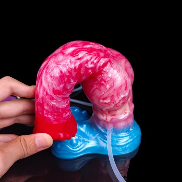 Silicone Squirting Inflatable Fantasy Dildo with Suction Cup - Image 3