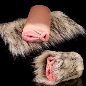 Realistic Pussy Ass Masturbator with Artificial Animal Fur Masturbators