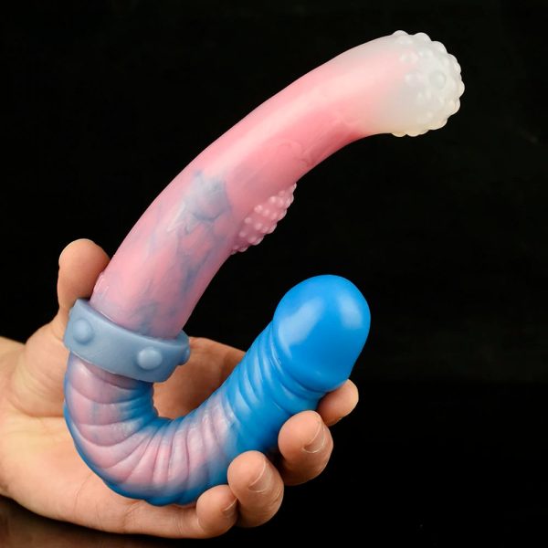 Long Anal Plug Silicone Double Ended Realistic Soft Dildos Women Men