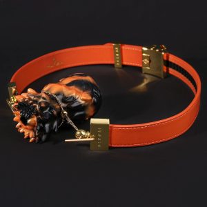Orchid Sex Gag Silicone Mouth Plug Leather Belt