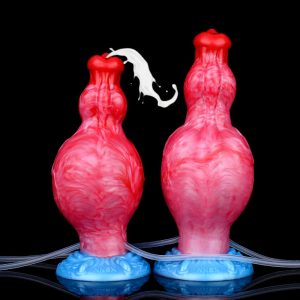 2 Sizes Silicone Squirting Inflatable Simulation Ejaculation Dildo with Suction Cup