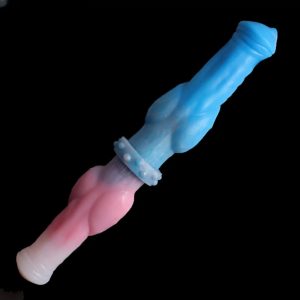 Double Dildo Animal Horse Dick Huge Knot Dildo Soft Silicone Anal Dilator