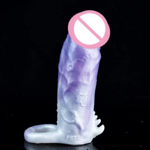 with Cock Ring Penis Extender Male Sex Toy Reusable Penis Sleeve Ultra-Soft Penis