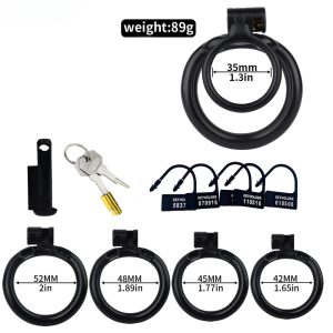 Lock Chastity Cage with 4 Active Rings Keys Penis Exercise and Abstinence