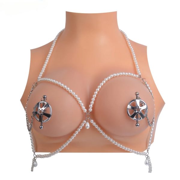 Adjustable Metal Nipple Clamps Necklace Entertainment Chain Clip Non-Piercing