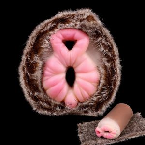 Silicone Male Masturbator Sex Toys with Animal Fur Pocket Pussy