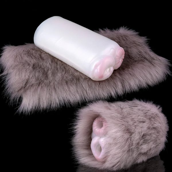 Male Masturbator Sex Toys with Artificial Animal Fur Plump and