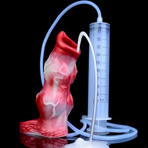 Soft Silicone Extender Animal Hollow Water Spray Penis Sleeve  Realistic