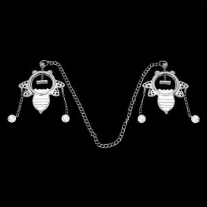 Nipple Clamps with Adjustable Leather Straps Fetish Bondage Adult Kinky Sex Toys